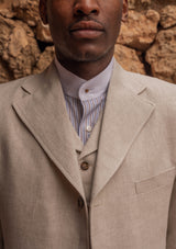 Janeiro Pure Linen Waistcoat - Almond