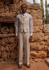 Janeiro Pure Linen Waistcoat - Almond