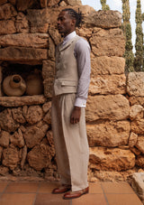 Janeiro Pure Linen Waistcoat - Almond