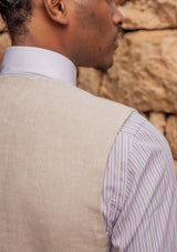 Janeiro Pure Linen Waistcoat - Almond