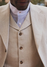 Janeiro Pure Linen Waistcoat - Almond