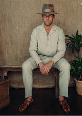 Jardin Linen Over Shirt - Aloe Green
