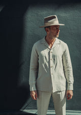 Jardin Linen Over Shirt - Aloe Green