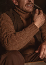 Anderson Cable Knit Super-soft Lambswool Sweater - Rusted Wilds