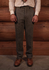 Bailey Harris Tweed Tapered Trouser - Grey Herringbone