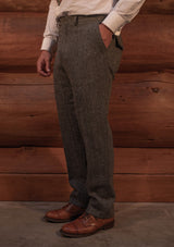 Bailey Harris Tweed Tapered Trouser - Grey Herringbone