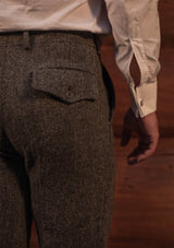 Bailey Harris Tweed Tapered Trouser - Grey Herringbone