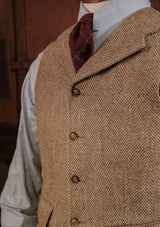 Bailey Harris Tweed Waistcoat - Wheat Herringbone