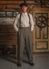 Bailey Harris Tweed Clark Trouser - Old Oak Herringbone
