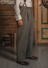 Bailey Harris Tweed Clark Trouser - Old Oak Herringbone