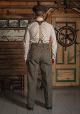 Bailey Harris Tweed Clark Trouser - Old Oak Herringbone