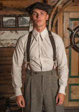 Spearpoint Japanese Cotton Shirt - Cinder Pinstripe