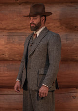 Bailey Harris Tweed Tapered Trouser - Grey Herringbone