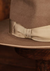 Barbosa Flat Brim Fedora - Light Grey