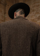 Bawden Double Breasted Pure Wool Overcoat - Faded Brown Barleycorn