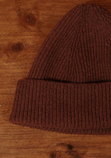 Lambswool Beanie Hat - Smoked Cedar
