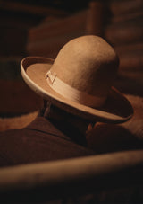 Lawson Open-Crown Fedora - Beige & Caramel