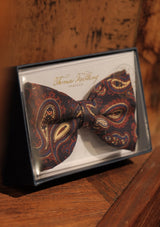 Silk Pre-Tie Bow Tie - Navy Paisley