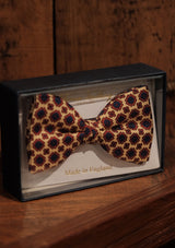 Silk Pre-Tie Bow Tie - Navy & Red Geometric
