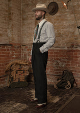 Coleman Harris Tweed Clark Trouser - Black w/ White Fleck