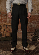Coleman Harris Tweed Classic Trouser - Black w/ White Fleck