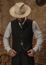 The Coleman 3 Piece Suit - Black w/ White Fleck