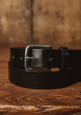 Saddle Leather Thin Belt - Black