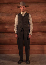 Coleman Harris Tweed Waistcoat - Navy & Black Micro Check