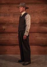 Coleman Harris Tweed Waistcoat - Navy & Black Micro Check