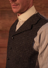 Coleman Harris Tweed Waistcoat - Navy & Black Micro Check