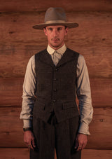 Coleman Harris Tweed Waistcoat - Navy & Black Micro Check