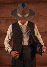 Coleman Harris Tweed Waistcoat - Navy & Black Micro Check