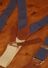 Button Braces w/ Brass Fittings - Blue