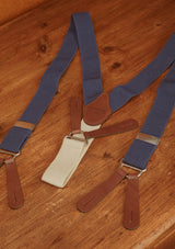 Button Braces w/ Brass Fittings - Blue