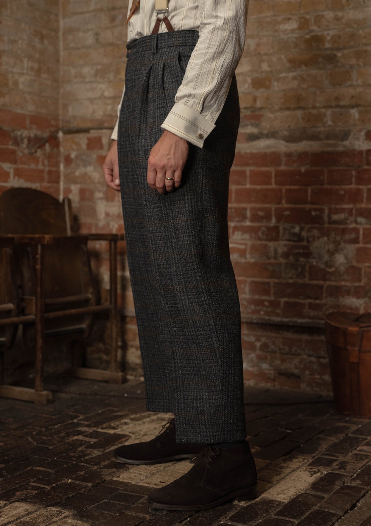 Bailey Harris Tweed Clark Trouser - Atlantic Blue Check – Thomas