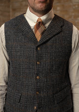 Bailey Harris Tweed Waistcoat - Atlantic Blue Check