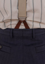 Brockman 'Clark' Trouser - Navy Diamond Weave Wool