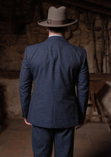 Coleman Classic Trouser - Navy Fleck Hopsack