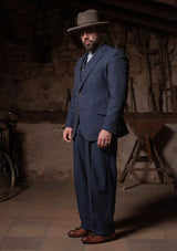 Coleman Jacket - Navy Fleck Hopsack