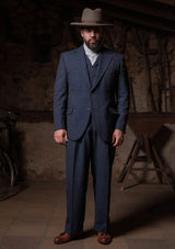 Coleman Waistcoat - Navy Fleck Hopsack