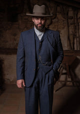 Coleman Jacket - Navy Fleck Hopsack