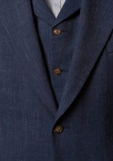 Coleman Waistcoat - Navy Fleck Hopsack