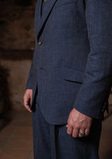 Coleman Jacket - Navy Fleck Hopsack