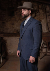 Coleman Jacket - Navy Fleck Hopsack