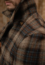 Pure Wool Pea Coat - Tideworn Check
