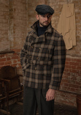 Pure Wool Pea Coat - Tideworn Check