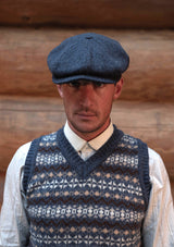 Lambert V-Neck Lambswool Fair Isle - Atlantic Blue