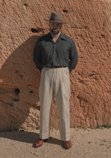 Lightweight Charcoal Denim Western Shirt w/ Mother of Pearl Buttons