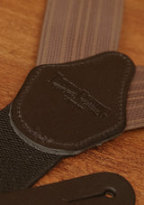 Button Braces w/ Brass Fittings - Antique Walnut w/ Denim Stripe