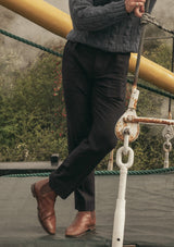 High-Rise Flannel Workwear Trouser - Navy